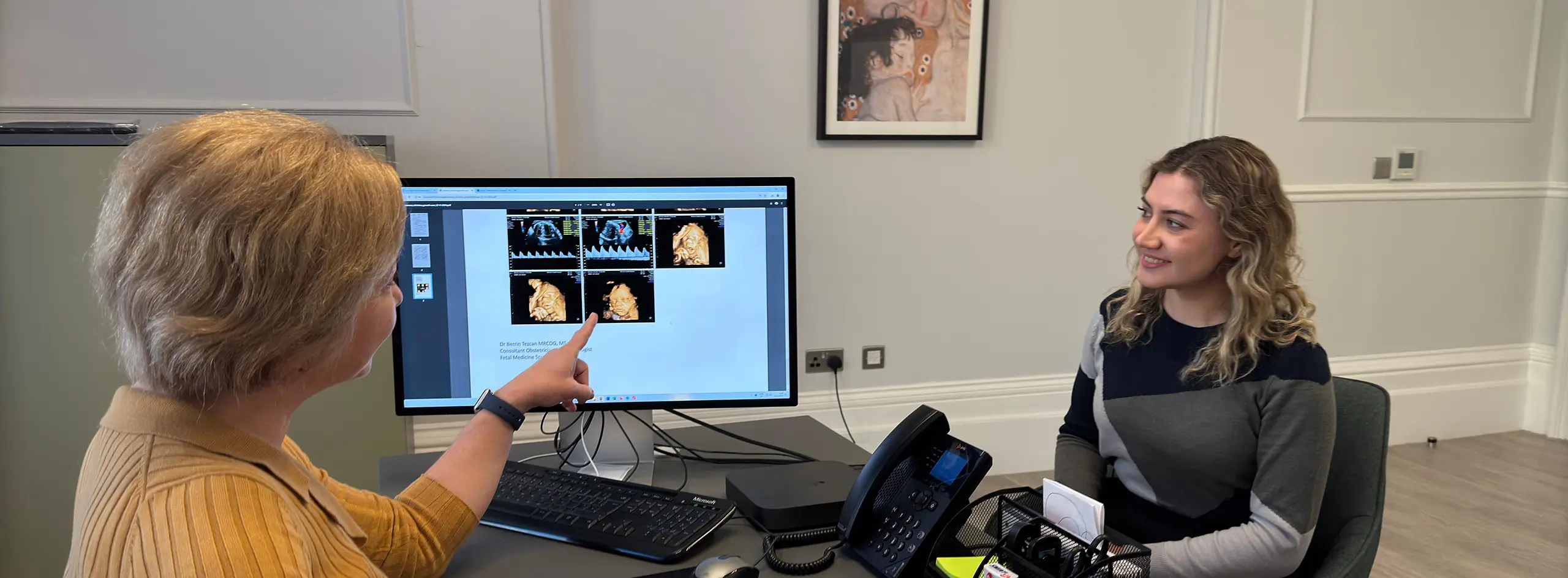 Dr Berrin Tezcan - Ultrasound consultation with patient